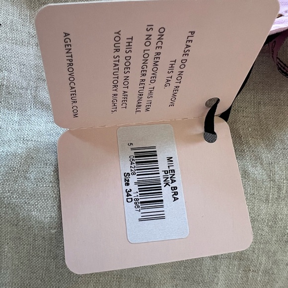 Agent Provocateur Pink Milena Plunge Lace Sheer Underwire Bra- NWT - Picture 11 of 11
